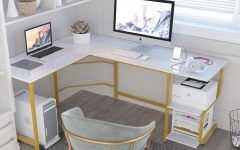 White Wood 1-drawer Corner Computer Desks