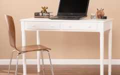 Aged White Finish Wood Writing Desks