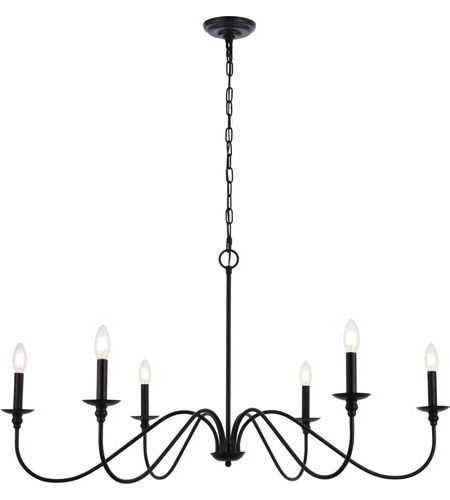 Featured Photo of Satin Black 42 Inch Six Light Chandeliers
