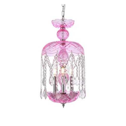 Pink Royal Cut Crystals Lantern Chandeliers (Photo 2 of 15)