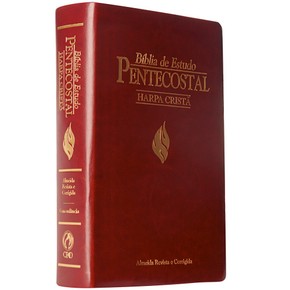 Bíblia de Estudo Pentecostal | Média | Harpa Cristã | Luxo | Vinho