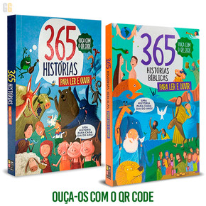 Kit 02 Livros Infantil 365 Histórias Bíblicas Para Ler e Ouvir +