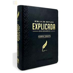 Bíblia de Estudo Explicada C/ Harpa Cristã | ARC | Capa Luxo - Preta