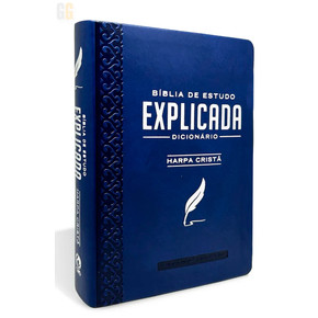Bíblia de Estudo Explicada C/ Harpa Cristã | ARC | Capa Luxo - Azul
