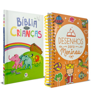 Kit 2 Livros  - Bíblia para Crianças + Desenhos para Meninos (Idade 3+)
