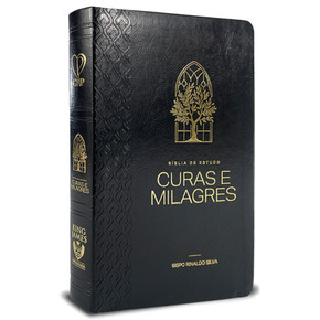 Bíblia de Estudo Curas e Milagres - Bispo Rinaldo Silva | Textos Coloridos |  KJA | Capa Luxo - Preta