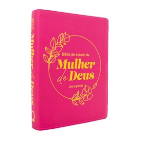 Bíblia De Estudo Da Mulher De Deus RC Letra Grande Com Harpa Pentecostal Pink