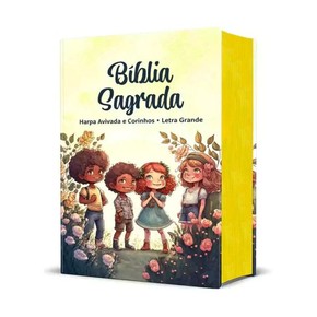 Bíblia Sagrada Infantil RC Letra Grande Com Harpa Avivada E Corinhos Capa Dura Pequena Crianças Jardim