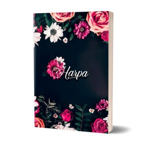 Harpa Letra Gigante Capa Brochura Floral Pink