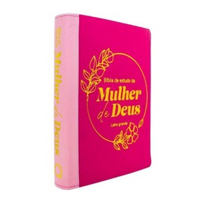 Bíblia De Estudo Da Mulher De Deus RC Letra Grande Com Harpa Pentecostal Rosa e Pink