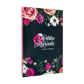 Bíblia Sagrada RC Harpa Avivada E Corinhos Média Capa Dura Floral Pink