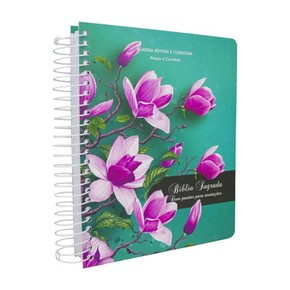 Bíblia Sagrada Com Espaço Para Anotações Harpa Avivada E Corinhos Flores Pink