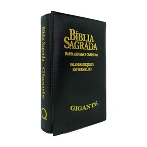 Bíblia ARC PJV Letra Gigante Com Harpa Avivada E Corinhos - Capa Carteira Preta