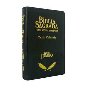 Bíblia Sagrada Letra Jumbo RC Harpa Avivada E Corinhos Zíper Preta