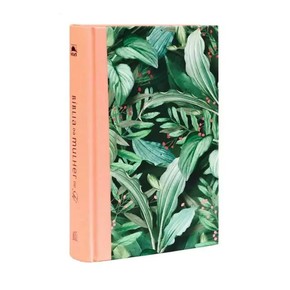 Bíblia Da Mulher De Fé Capa Dura Tecido Rosa E Folhagem