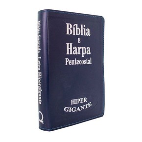 Bíblia Sagrada Letra Hipergigante RC Harpa Pentecostal Capa Luxo Azul