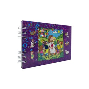 Livro Infantil Para Colorir - Jesus Meu Amigo Fiel - Capa Espiral Pequeno Roxo