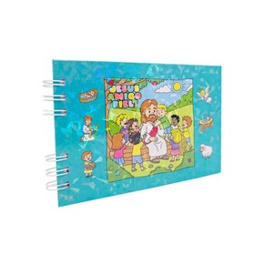 Livro Infantil Para Colorir - Jesus Meu Amigo Fiel - Capa Espiral Pequeno Azul