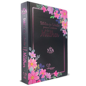 Bíblia de Estudo para o Cotiano da Mulher | NVA | Capa Dura Preta Floral