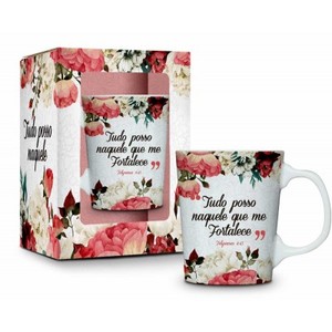 Caneca Porcelana - Tudo Posso Naquele Que Me Fortalece