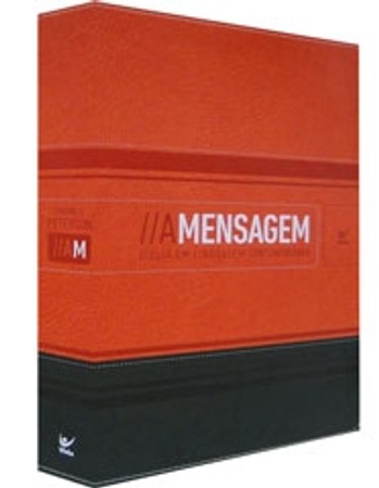 Bíblia A Mensagem (Luxo Laranja e Verde)