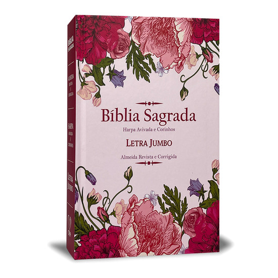 Bíblia Sagrada ARC Letra Jumbo | Floral Rosa