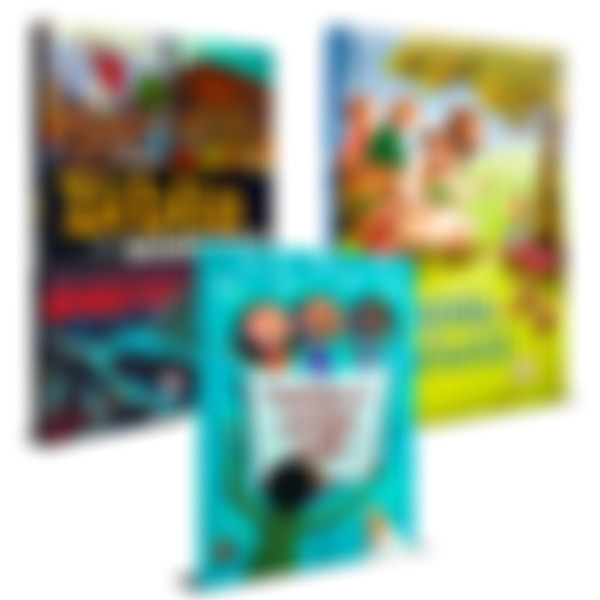 Foto Kit Crianças 3 livros: Bíblia Infantil + Bíblia em Quadrinhos + Corinhos para Crianças