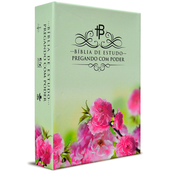 Foto Bíblia de Estudo Pregando com Poder (Luxo Rosa)
