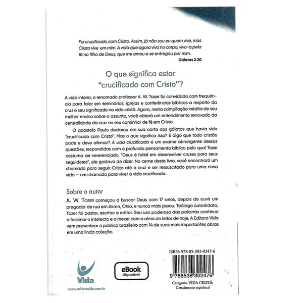 Foto Vida Crucificada - A. W. Tozer