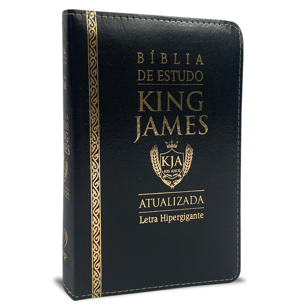 Foto Bíblia de Estudo King James | Hipergigante | Zíper | Preta