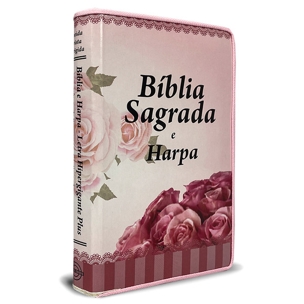 Foto Bíblia Sagrada com Harpa e Letra Plus | Rosas