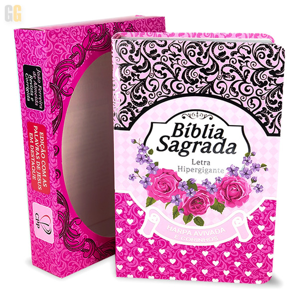 Foto Bíblia Sagrada - Letra Hipergigante e Harpa ARC | Pink