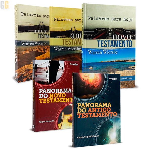 Foto Combo Wiersbe Palavras para hoje + Panorama Antigo e Novo testamento