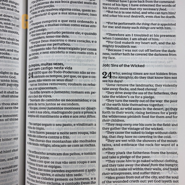 Foto Bíblia Bilíngue ACF - KJV | Capa Dura