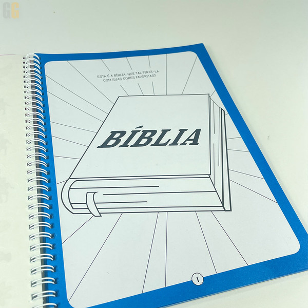 Foto Livro Infantil Colorindo Histórias Bíblicas | Incluso: canetinhas e adesivos | Espiral