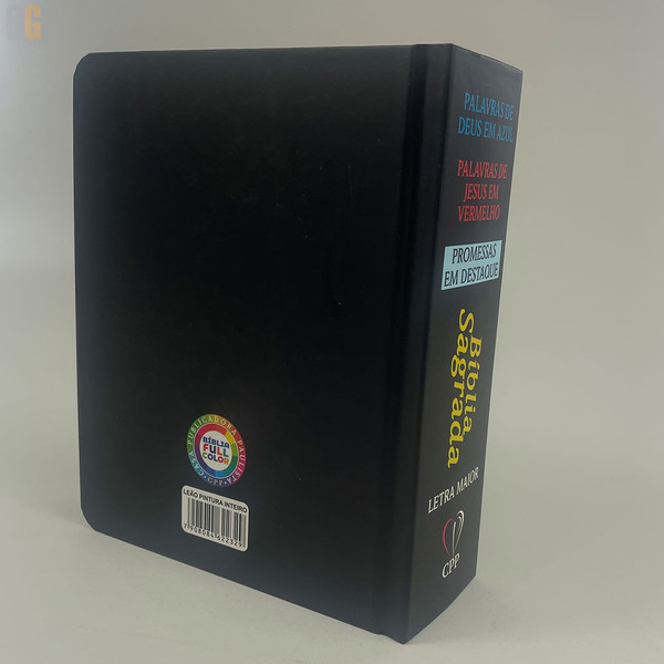 Foto Bíblia ARC | Letra Maior | Textos Coloridos Com Harpa - Capa Dura (12cm x 15cm) | Leão Pintura Inteiro