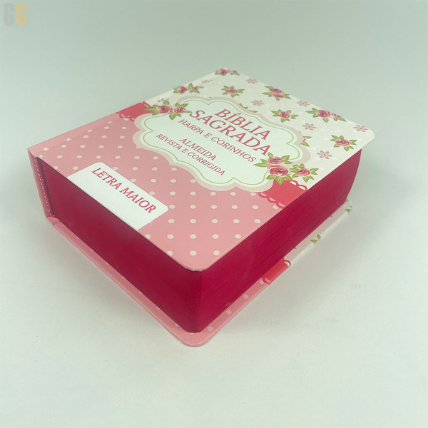 Foto Bíblia ARC | Letra Maior | Textos Coloridos Com Harpa - Capa Dura (12cm x 15cm) | Scrap Book