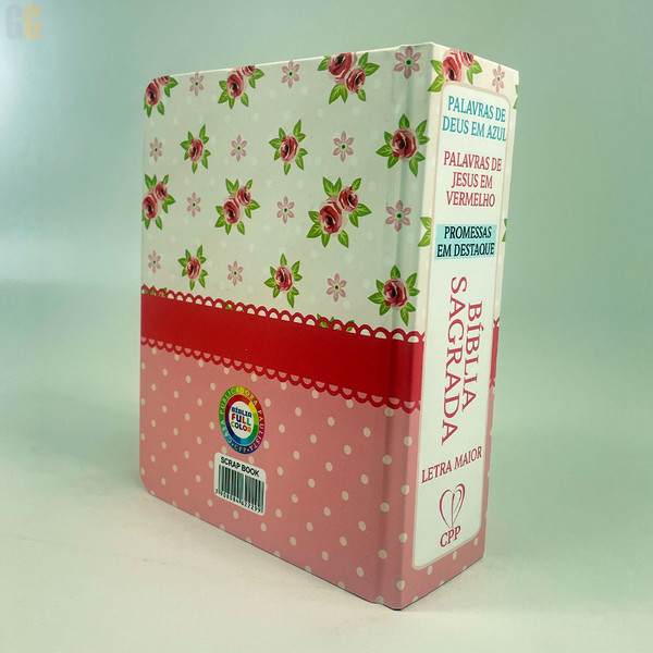 Foto Bíblia ARC | Letra Maior | Textos Coloridos Com Harpa - Capa Dura (12cm x 15cm) | Scrap Book