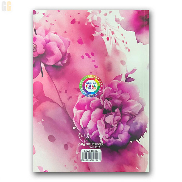 Foto Bíblia ARC | Letra Gigante | Textos Coloridos Com Harpa | Capa Brochura - Leão Rosa