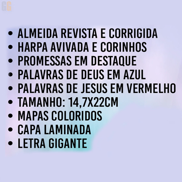 Foto Bíblia ARC | Letra Gigante | Textos Coloridos Com Harpa | Capa Laminada - Pink
