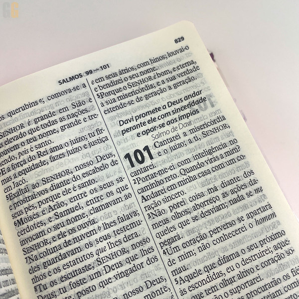 Foto Bíblia Letra Gigante ARC | Harpa - Capa Folhas