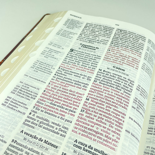 Foto Bíblia Thompson com Índice - Letra Grande AEC | Capa Luxo - Marrom