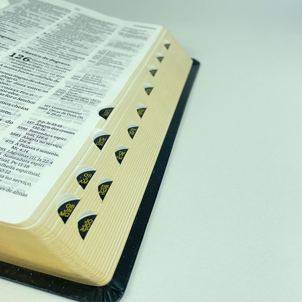 Foto Bíblia Thompson com Índice - Letra Grande AEC | Capa Luxo - Preta