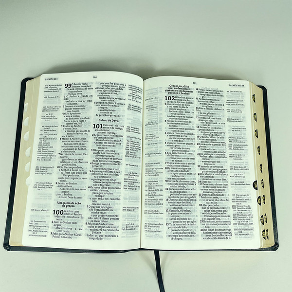 Foto Bíblia Thompson com Índice - Letra Grande AEC | Capa Luxo - Preta