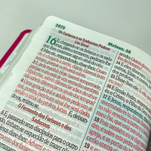 Foto Bíblia ARC com Índice Hipergigante | Textos Coloridos com Harpa | Margarida Pink