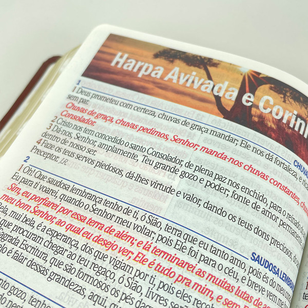 Foto Bíblia Letra Hipergigante ARC | Textos Coloridos com Harpa | Índice Lateral | Arabesco Preta