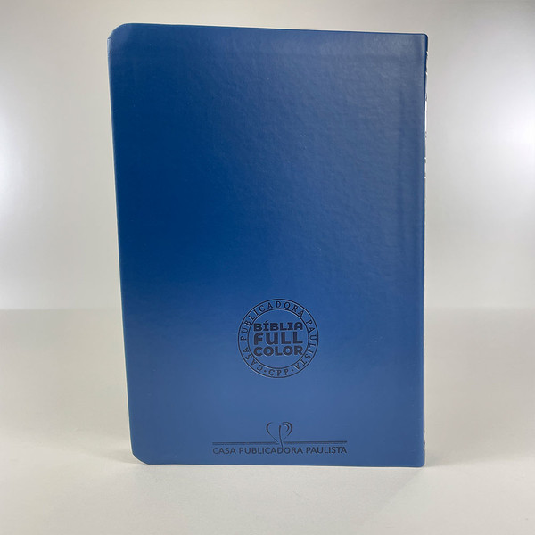 Foto Bíblia Letra Hipergigante ARC | Textos Coloridos com Harpa | Índice Lateral | Arabesco Azul