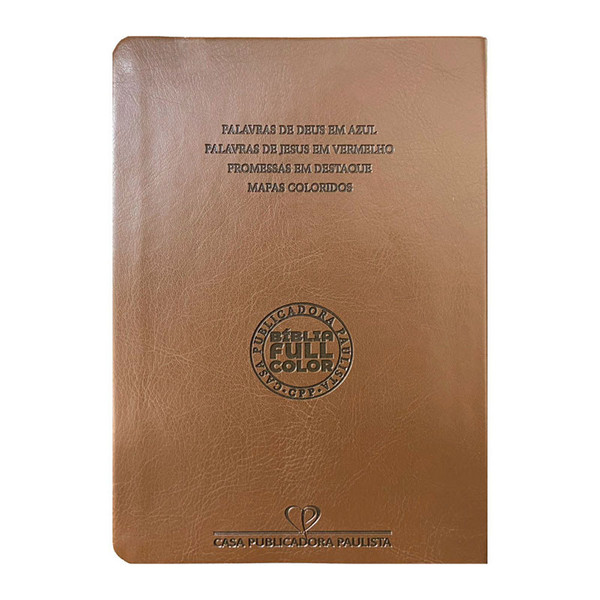 Foto Bíblia Letra Hipergigante ARC | Textos Coloridos com Harpa | Índice Lateral | Cruz Marrom