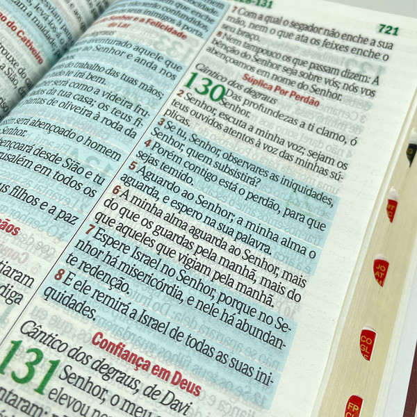 Foto Bíblia Letra Hipergigante ARC | Textos Coloridos com Harpa | Índice Lateral | Cruz Marrom