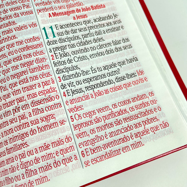 Foto Bíblia ARC Letra Jumbo | Textos Coloridos com Harpa | Jardim Vermelho